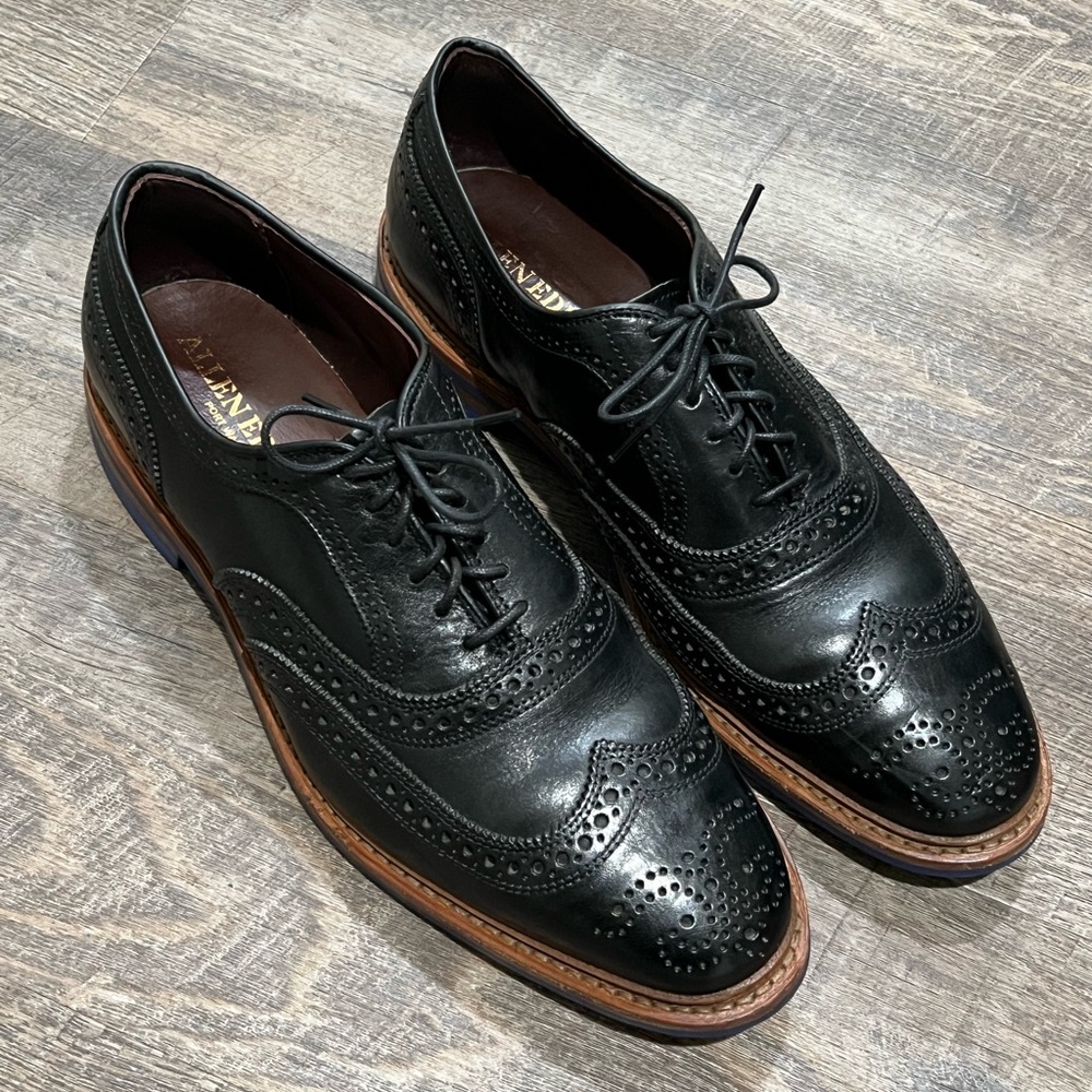 Allen Edmonds Black Leather Wingtip Derbys
